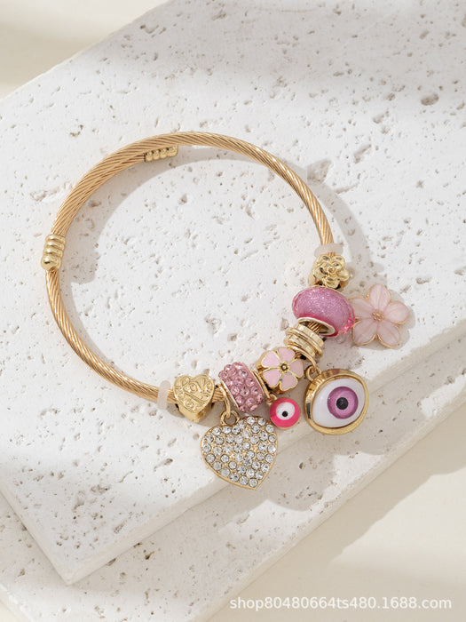Wholesale DIY Beaded Bracelet Powder Devil Eye Love Flower
