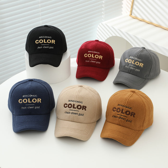 Wholesale Stylish Kids Baseball Cap Fleece Lined Warm Unisex Autumn Winter Toddler Hat