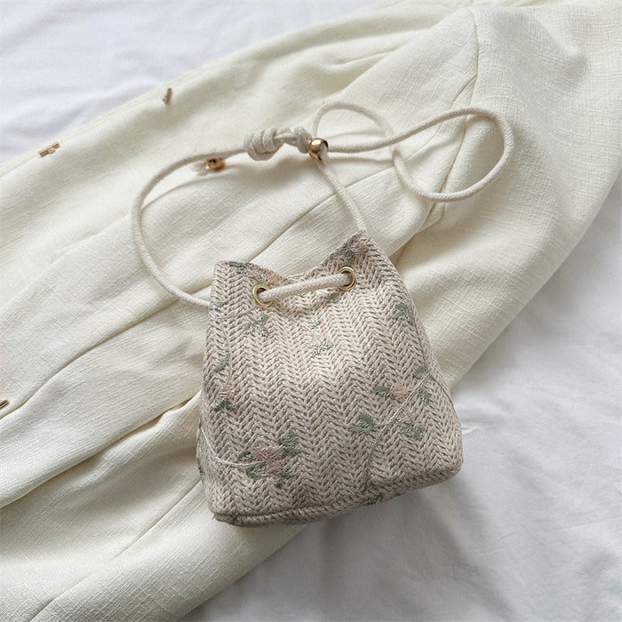 Wholesale Woven bag, cute bucket bag, personalized single shoulder crossbody bag