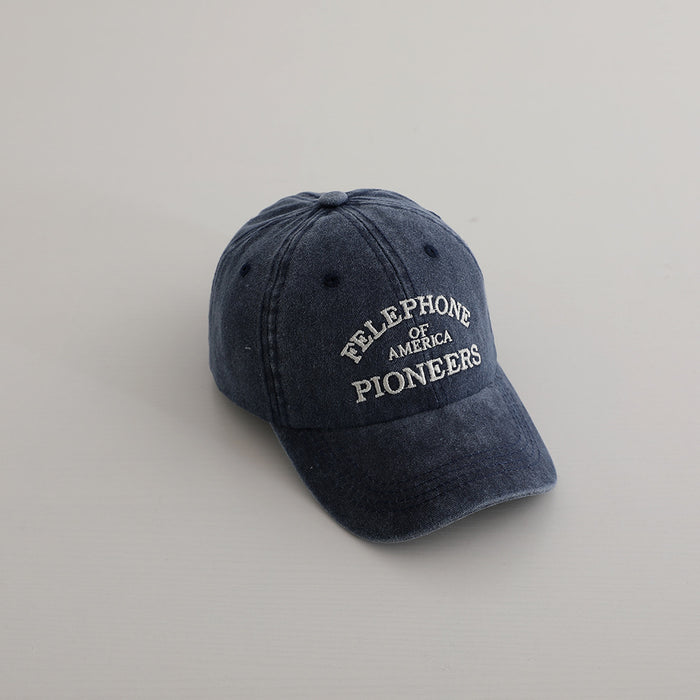 Wholesale American Retro Letter Kids Baseball Cap Navy Blue Sun Hat Fashion Accessory Cute Gift For Boys Girls Boutique Resale
