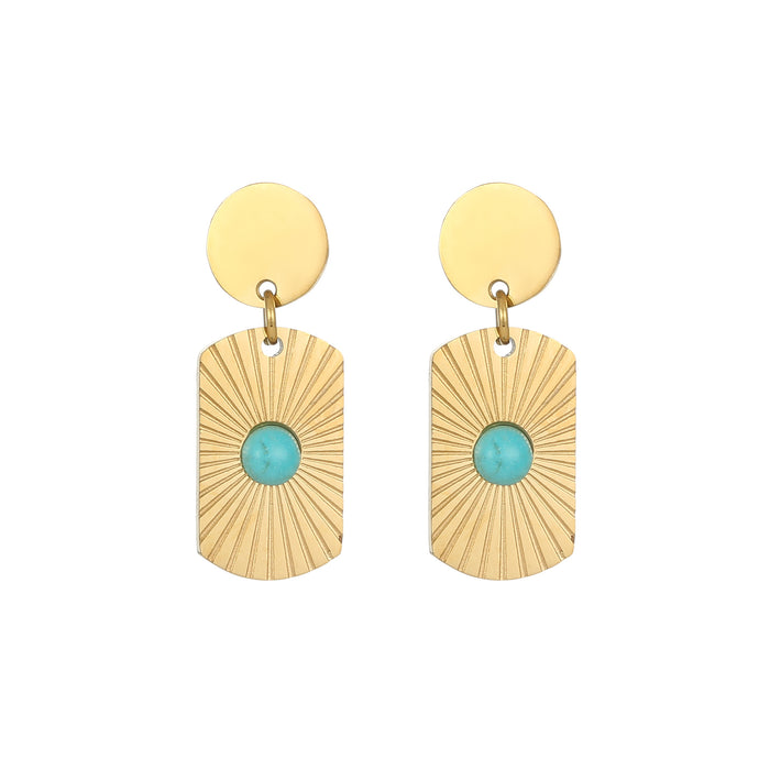 Wholesale 5pcs Irregular Turquoise Light Luxury Earrings