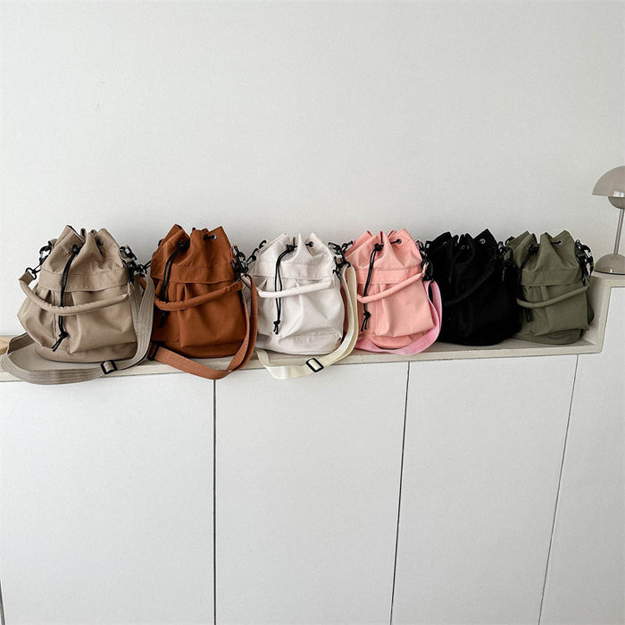 Wholesale Versatile new fashionable and casual bag with large capacity, hand-held drawstring, single shoulder, crossbody, water bucket bag