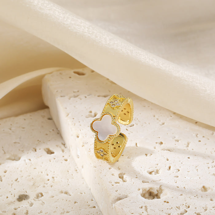 Wholesale A niche high-end light luxury ring with a retro opening and adjustable ring design