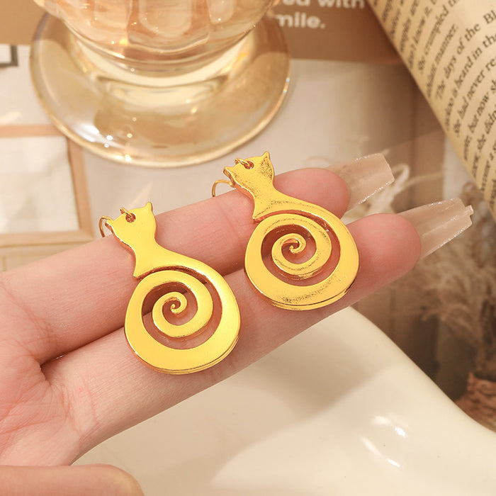 Wholesale New trendy accessories, retro and simple accessories, geometric vortex earrings, wholesale