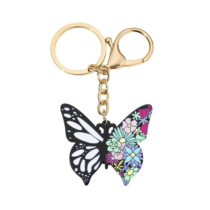 Wholesale Acrylic Colorful Butterfly Keychain JDC-KC-RongR007