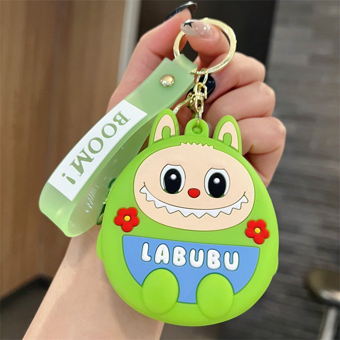 Wholesale Cute cartoon character coin purse silicone keychains