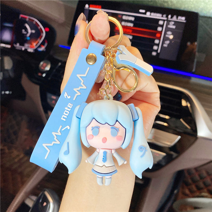 Wholesale PVC Cartoon Keychain Pendant Cute Pink Anime Figure Bag Charm Car Key Accessory