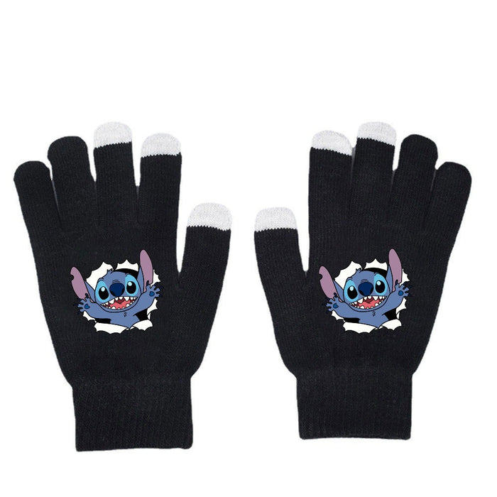 Wholesale Solid Color Printed Black Knitted Gloves JDC-GS-WuDuomei001