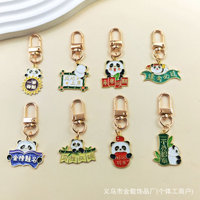 Wholesale Cute Panda Creative Font Keychain Student Backpack Hanging Decoration Small Gift