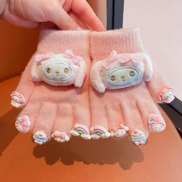 Wholesale Cute plush fleece-lined and thickened gloves