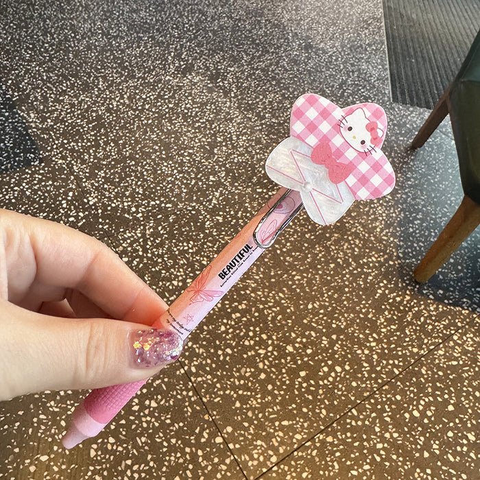 Wholesale Cat Sweetheart Pendant Pen Press Ballpoint Pen Quick-drying Super Soft Girl' s Heart Pen