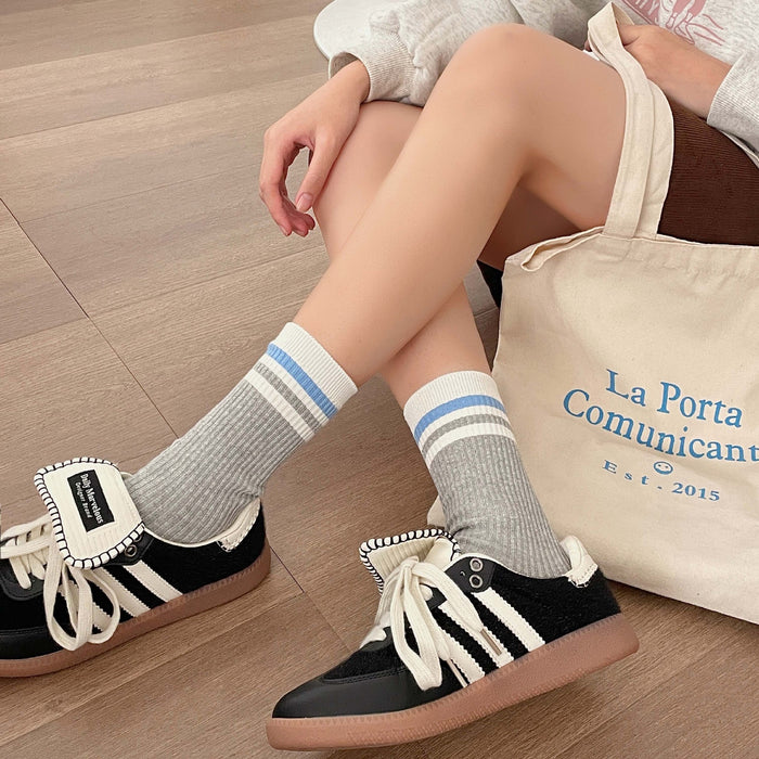 Wholesale Socks made of cotton, mid tube socks, striped pile socks, long socks