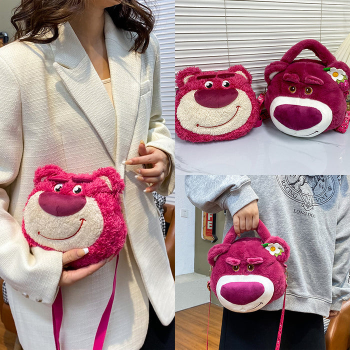 Wholesale Cute plush new cartoon furry shoulder bag, single shoulder crossbody bag