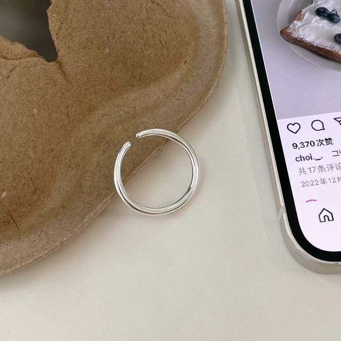 Wholesale Pure silver simple and cool style plain ring, single wear, layered basic silver ring, niche design, fashionable