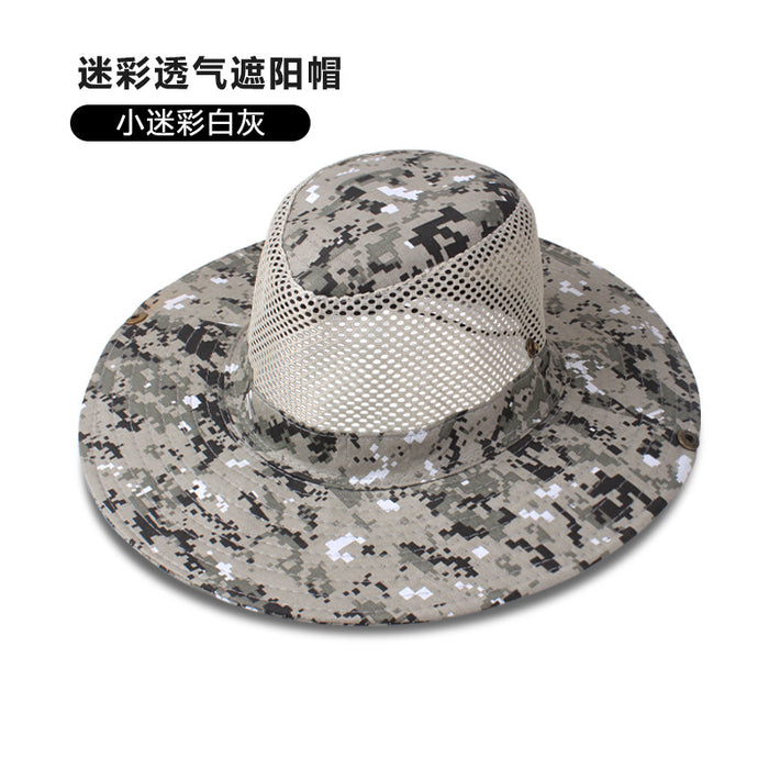 Wholesale Outdoor Camouflage Mesh Hat Round Brim Fishing Hat JDC-FH-DG015