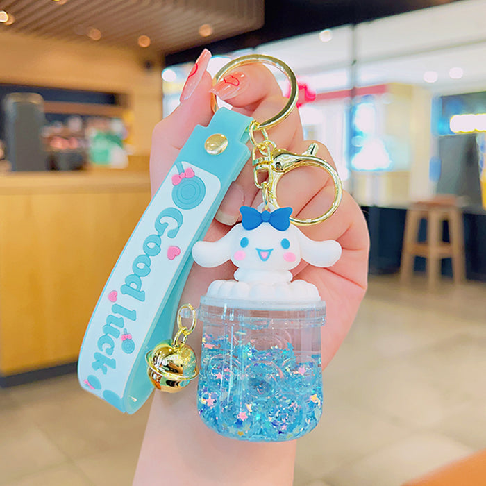 Wholesale Cartoon Acrylic Quicksand Bottle Oil Keychain JDC-KC-KuM014