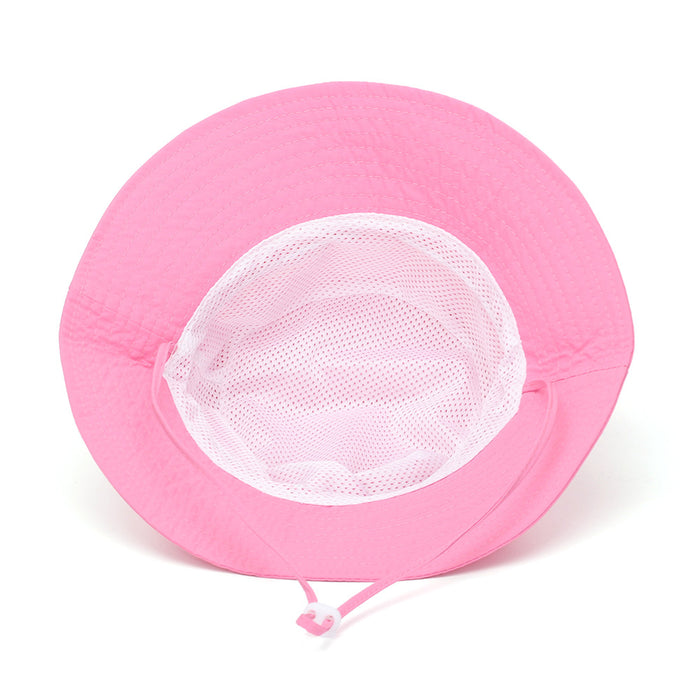 Wholesale Everyday Kids Bucket Hat Solid Light Pink Sun Protection Windproof for 2-6 Years Boutique Resale