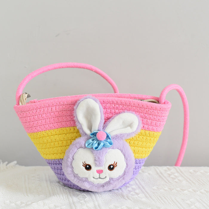 Wholesale  small bag children's straw bag Mini small bag children's shoulder bag beach play messenger bag