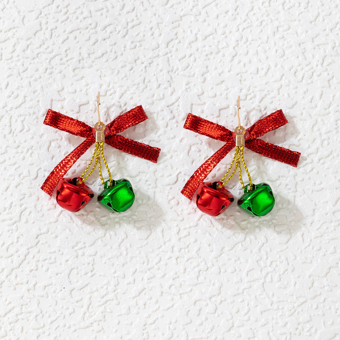 Wholesale Alloy Electroplated Christmas Earrings Bell Bow Geometric Rope Fashion Accessory MOQ≥200