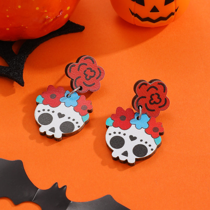 Wholesale  candy ghost hat earrings acrylic small holiday earrings cartoon cute funny earrings