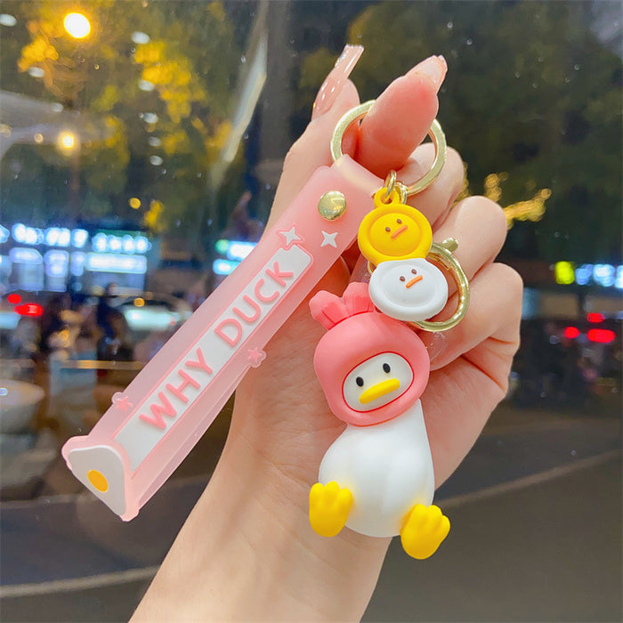 Wholesale Creative Cartoon Crooked-Neck Duck Fun Keychain