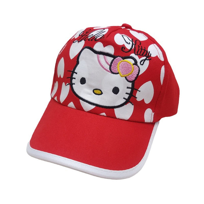 Wholesale Children's embroidered baseball cap, cute cartoon cat duckbill cap, children's sun protection and sunshade hat