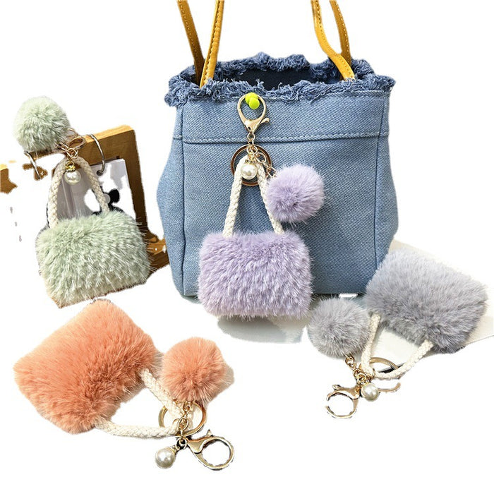 Wholesale Mini Bag Style Fur Ball Keychain JDC-KC-KaiY011