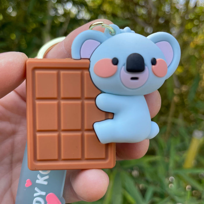 Wholesale Drip glue keychain, koala candy, couple pendant, car keychain, bag decoration, claw doll machine, small gift