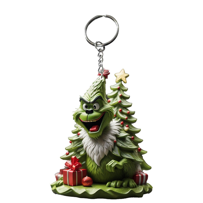 Wholesale Christmas Grinch Creative Acrylic Keychain JDC-KC-SYJ001