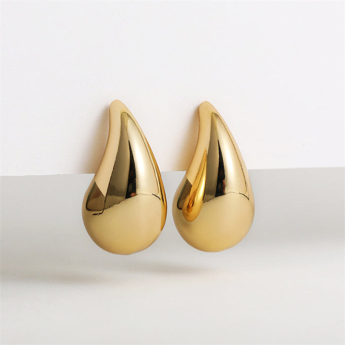 Wholesale Women' s golden water drop geometricv earrings