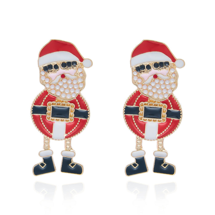 Wholesale Alloy Christmas Earrings Snowman Gingerbread Candy Cane Snowflake Design Party Jewelry Accessory