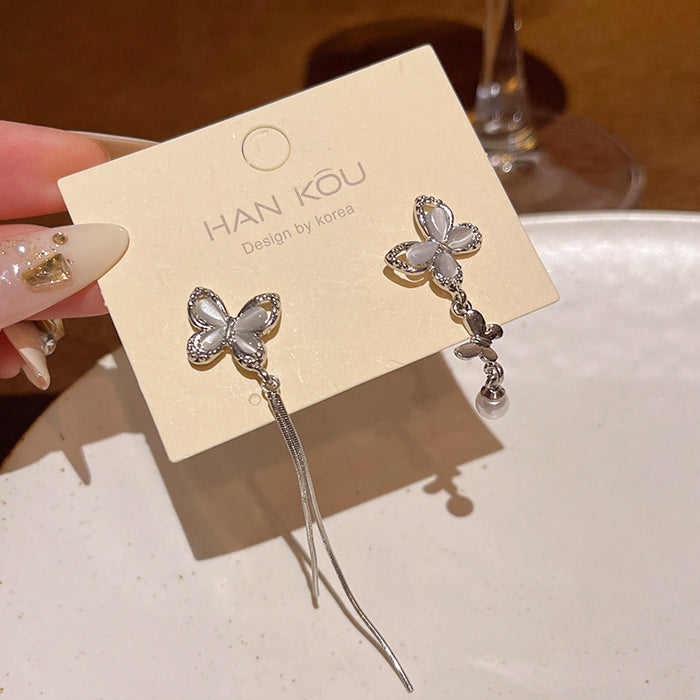 Wholesale Crystal Butterfly Pearl Earrings