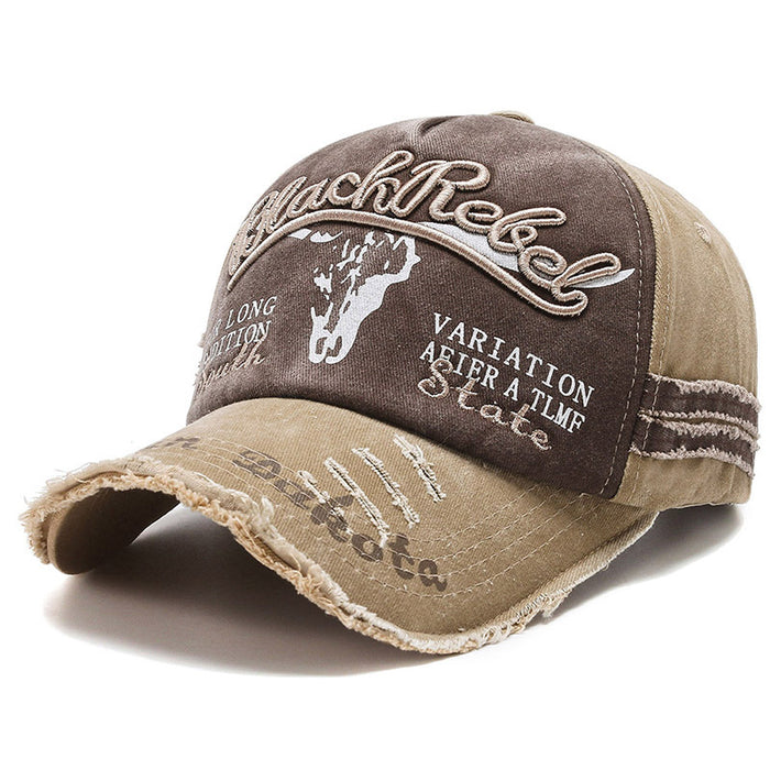 Wholesale Vintage Embroidered Letter Washed Distressed Baseball Cap