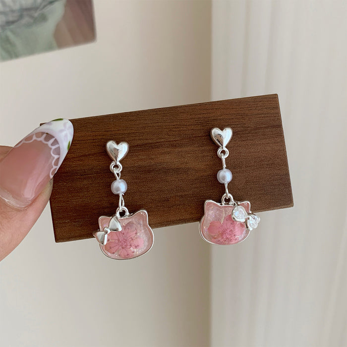 Wholesale Cat Cute Earrings Cartoon Resin Earrings Jewelry