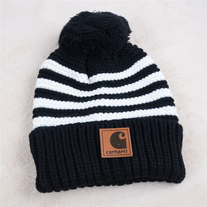 Wholesale Knitted Hats Striped Woolen Hats (F) JDC-FH-KuT015