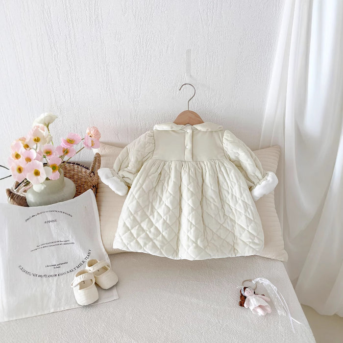 Wholesale Cute Doll Lapel Quilted Baby Dress JDC-BC-WeiNiS031