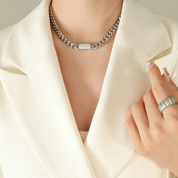 Wholesale Exaggerated chain necklace Minimalist light luxury bracelet jewelry set