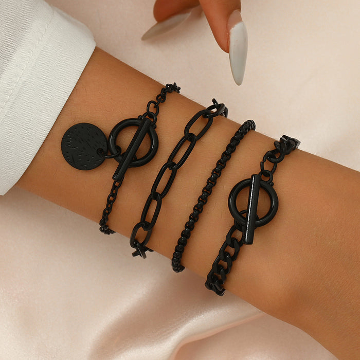 Wholesale Beaded Bracelet Set 5-Piece Heart Design Stackable Bracelets