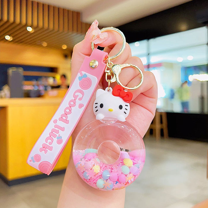 Wholesale Cartoon Acrylic Quicksand Bottle Oil Keychain JDC-KC-KuM014