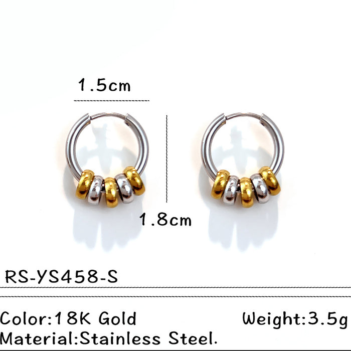 Wholesale Stainless Steel Color Matching Luxury Hoop Earrings
