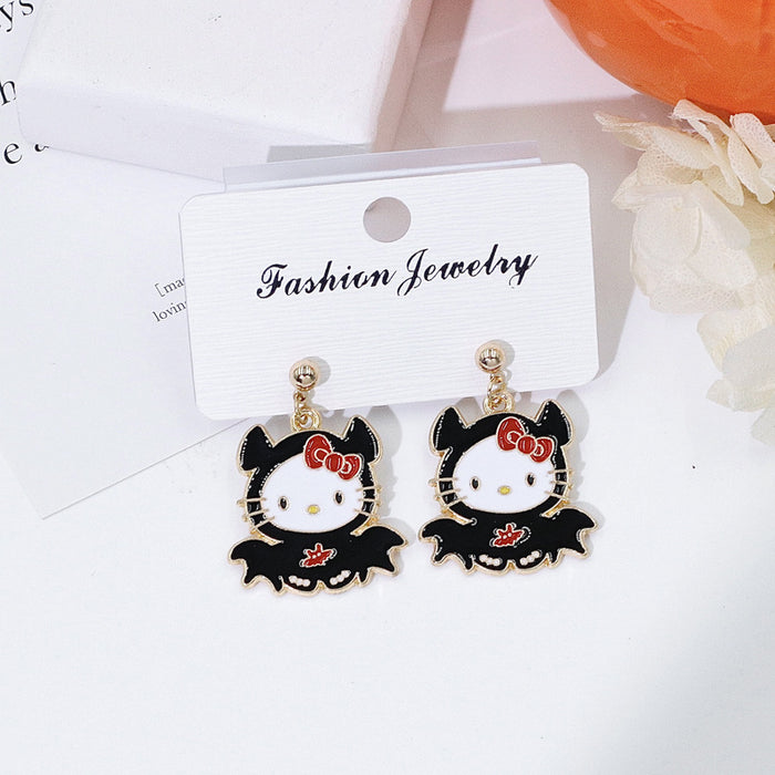 Wholesale Electroplated Metal  Earrings Cute Ghost Pumpkin Design Fashion Accessory MOQ≥2