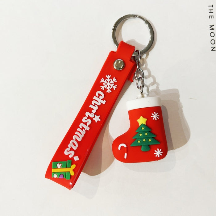 Wholesale PVC Christmas Snowman Cartoon Doll Keychain JDC-KC-WuYi083