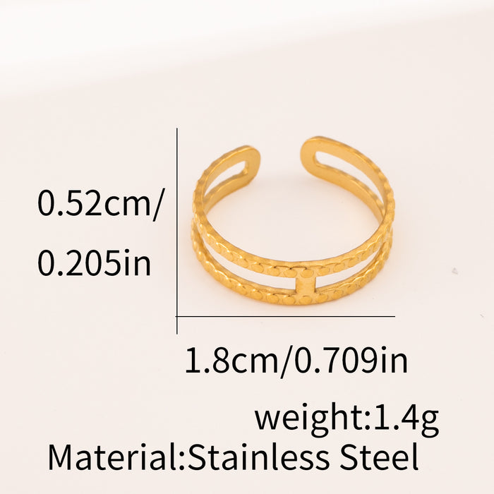 Wholesale A luxurious geometric stainless steel ring