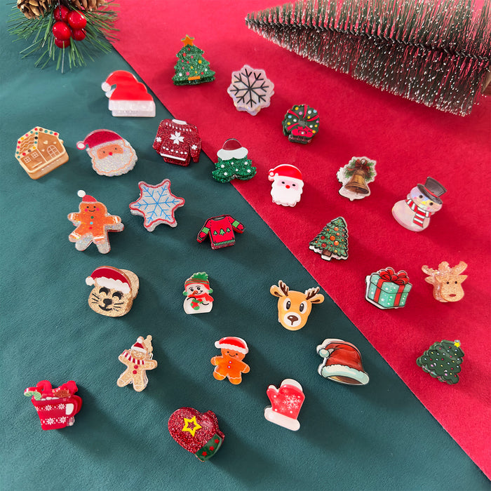 Wholesale Christmas small hairpin gingerbread man Christmas tree snowman small clip cute  hairpin holiday hair accessories