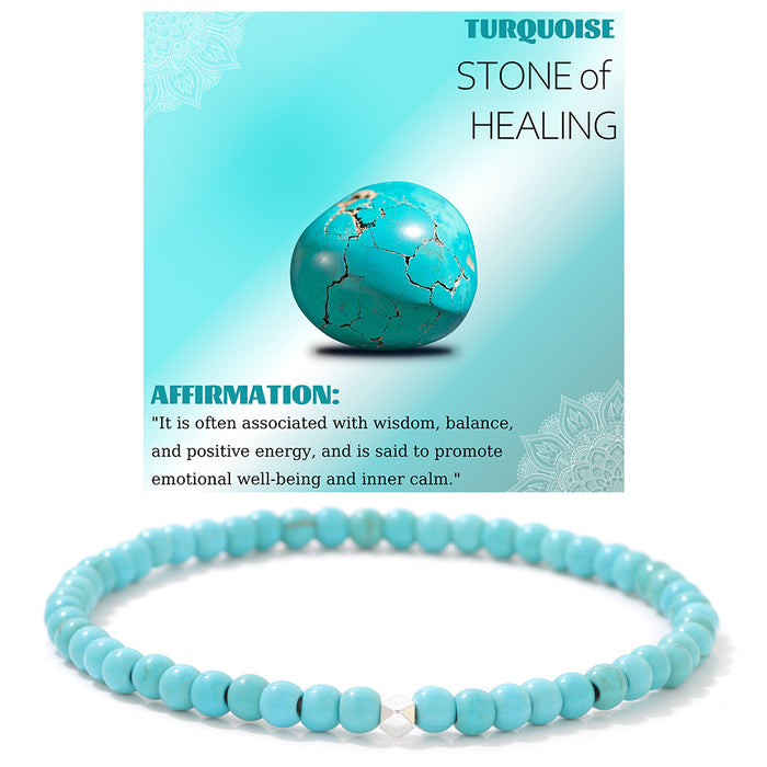 Wholesale 4mm stone bead bracelet with color retaining silver beads tiger' s eye and volcanic stone beads