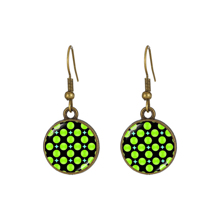 Wholesale Round Polka Dot Pattern Earrings for Men and Women Creative Earrings