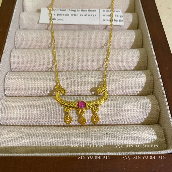 Wholesale Colorful enamel butterfly necklace pendant with high-end feel collarbone chain