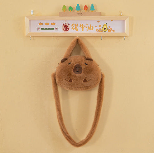 Wholesale Plush Capybara Backpack Cute Crossbody Handbag Female Cartoon Student Small Backpack