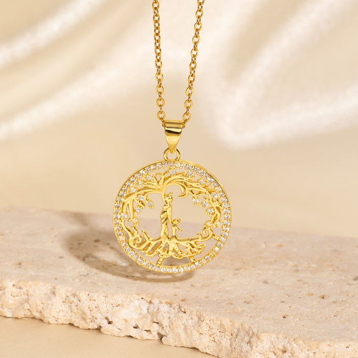 Wholesale Gold-plated copper micropaved zirconia necklace