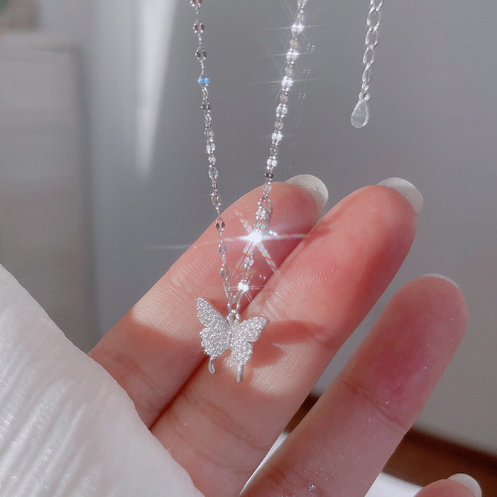 Wholesale Butterfly necklace, light luxury, high-end, niche, collarbone chain for women